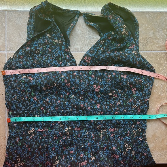 Anthropologie Blue Floral Maxi Dress - Picture 9 of 16